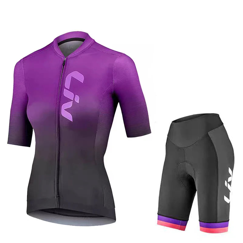 LIV Women's cycling clothes summer road cycling jerseys cycling bibs breathable quick drying clothes cycling shirts