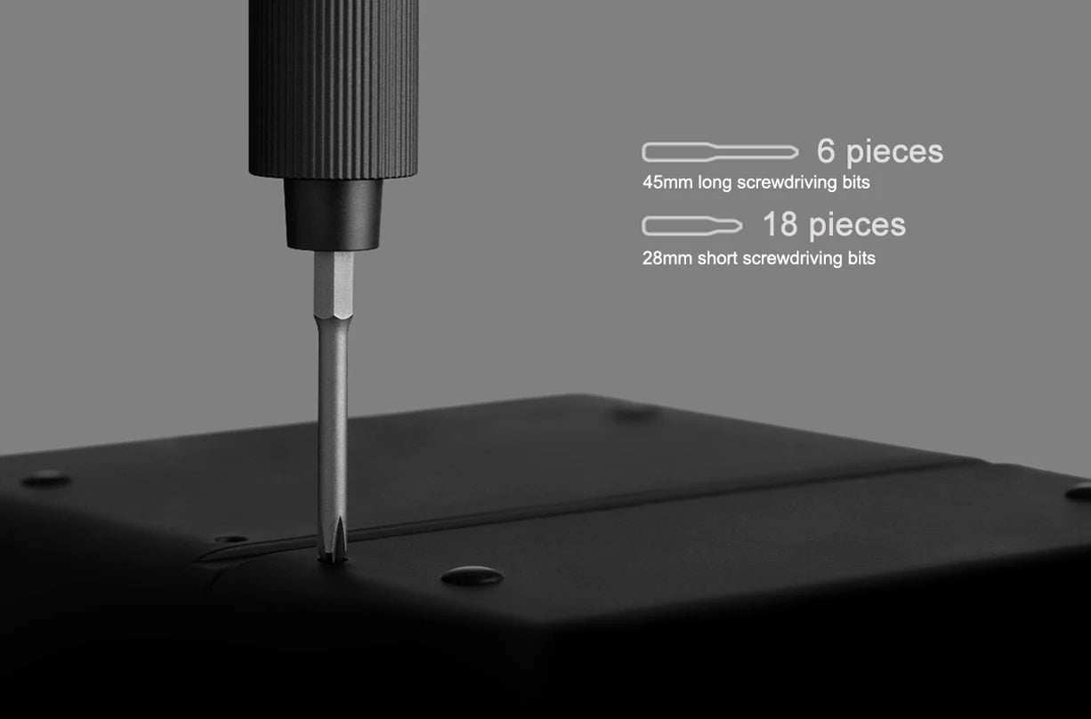 XIAOMI MIJIA Electric Precision Screwdriver With 24 S2 Steel Bits,2 Torque Setting,400+ Screws Per Charge,For Smart Home Repair