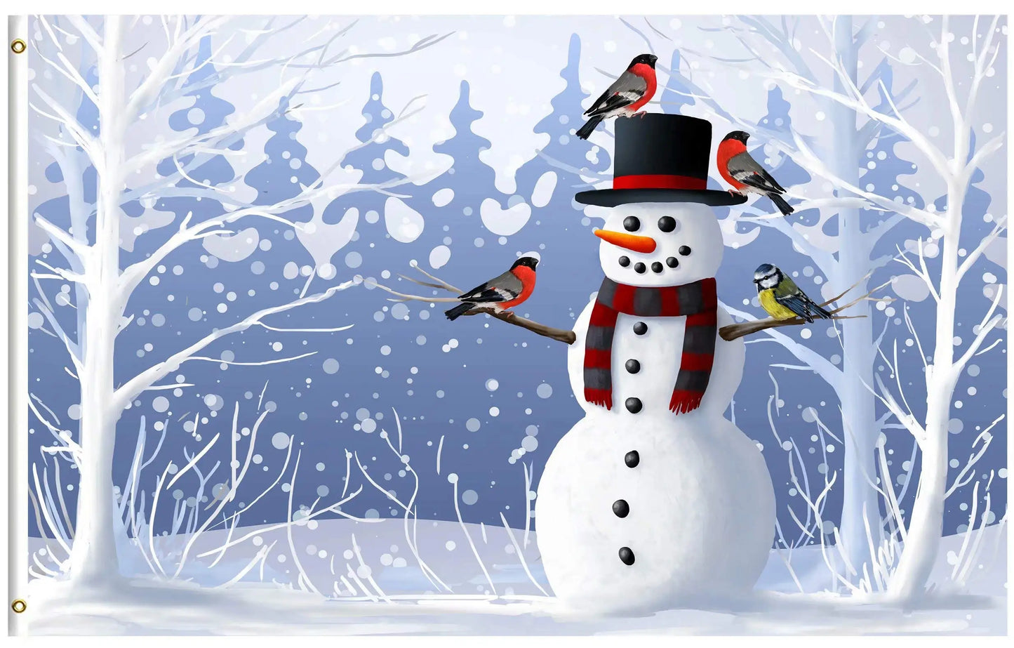 Winter Snowman Merry Christmas Tree Garden Flag Snow Snowflake Santa New Year Seasonal Garden Flag Yard Funny Outdoor Decoration