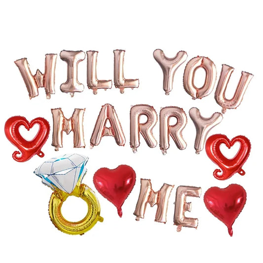 will you Marry Me Balloons Proposal Party Backdrop Bachelorette Party Wedding Favor Proposal Foil Balloon Wedding Decorations