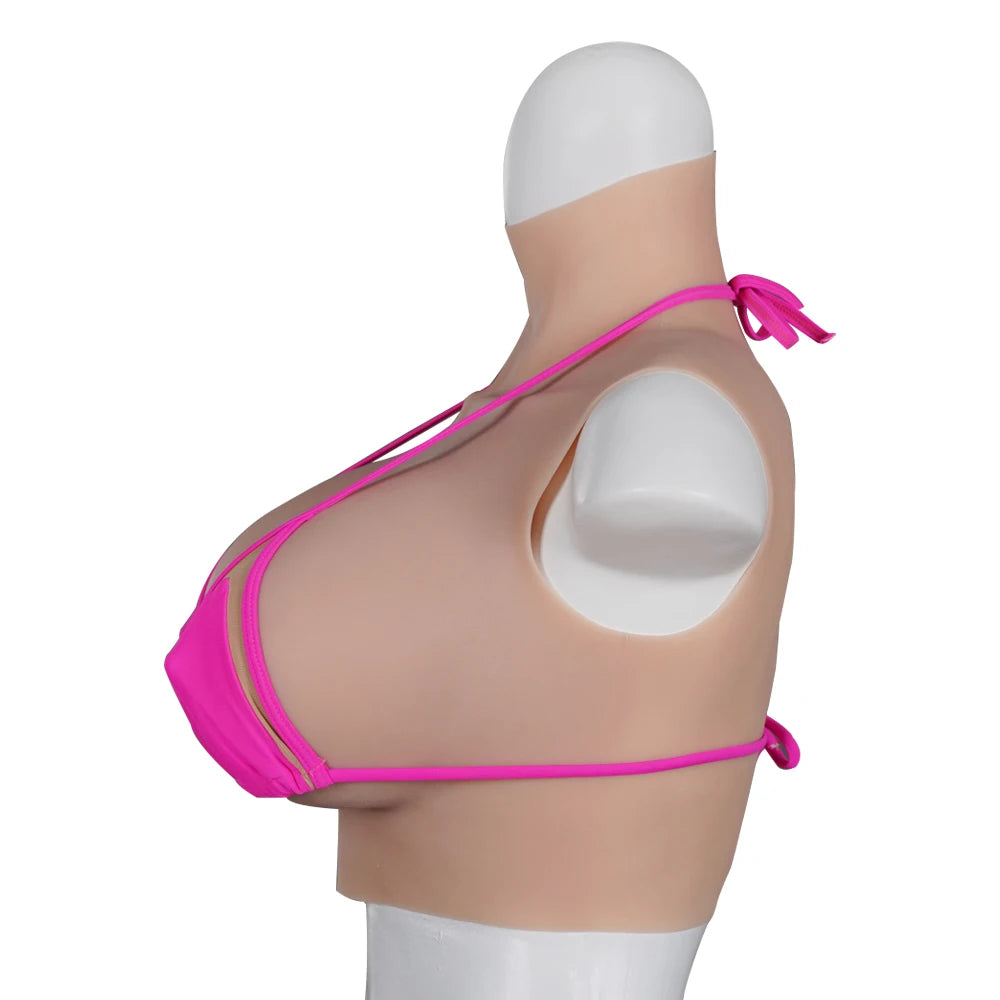Halloween Cosplay Fake Chest False Boobs Silicone Filler Realistic B-H Cup for Crossdresser Transgender Drag Sissy Cosplay Chest
