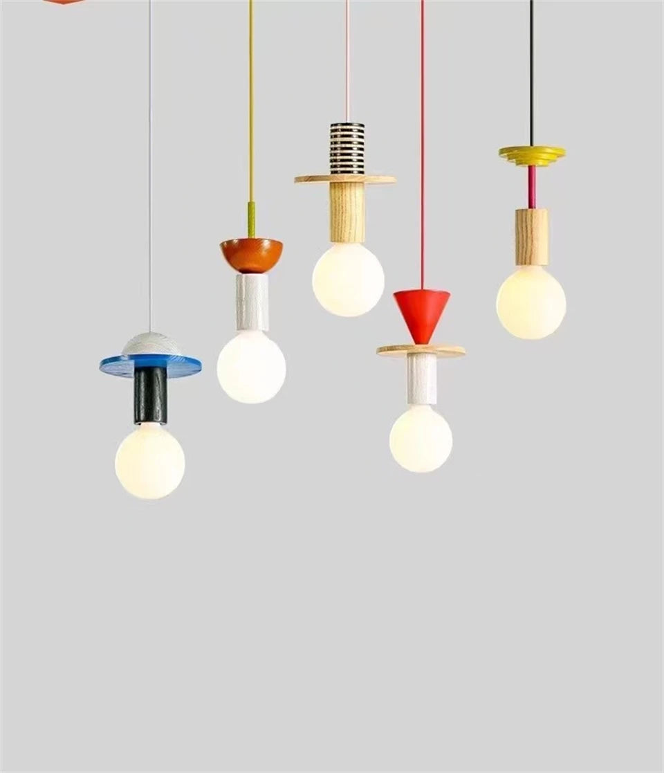 Modern Lustre Grain Ceiling Pendant Lamp Nordic Wood LED Pendant Lights Kitchen Restaurant Home Decor Hanging Lamp Light Fixture