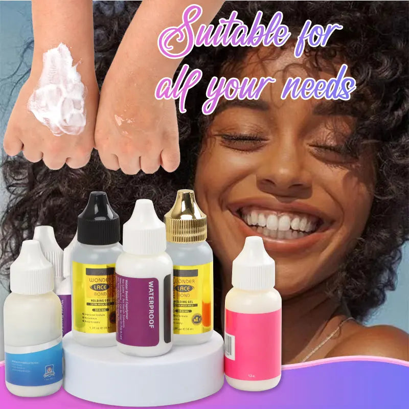 Strong Hold Lace Wig Glue With Remover Set Waterproof Wig Glue For Front Lace Wig Transparent Lace Adhesive For Hair Replacement