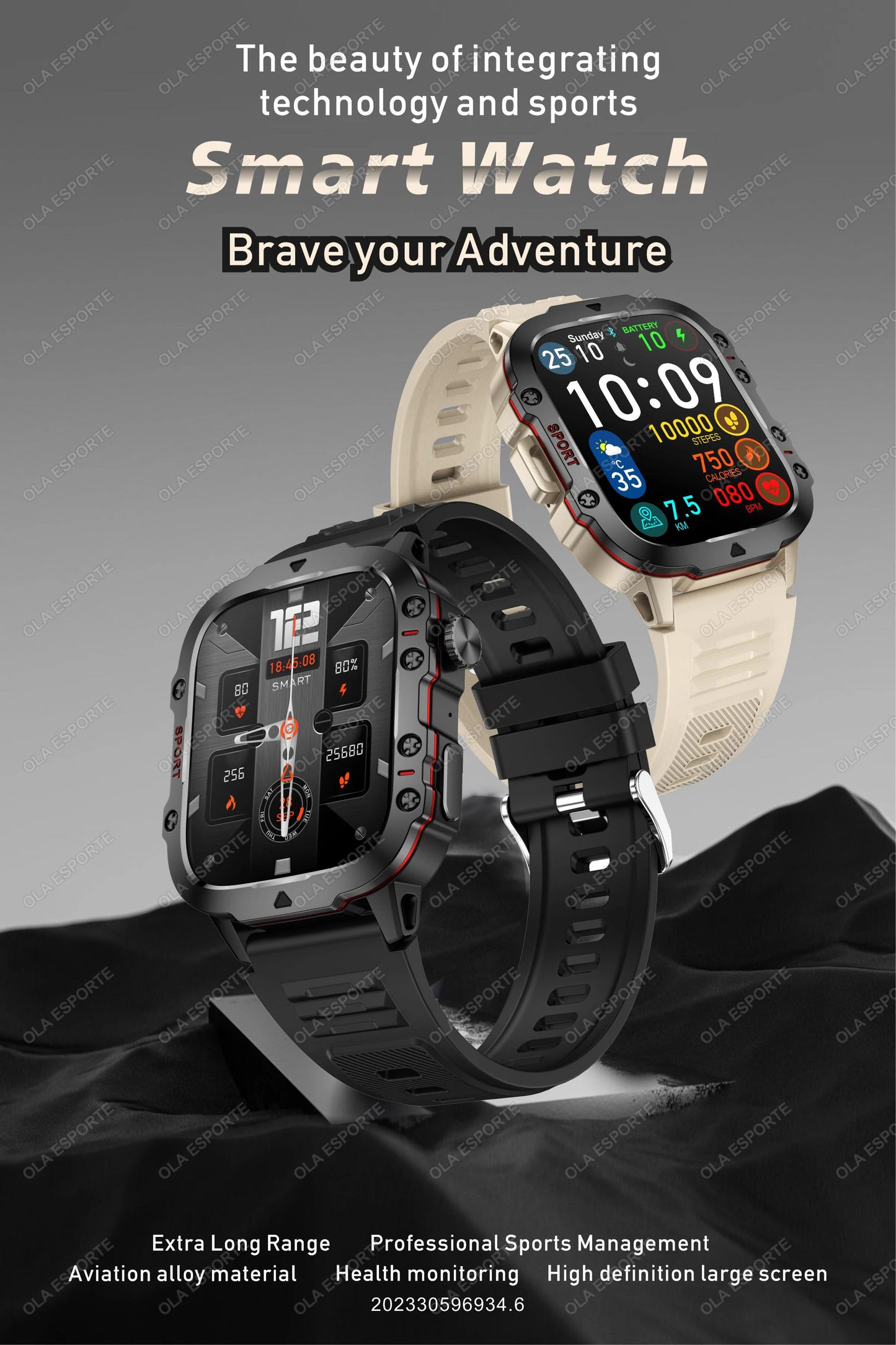 2025 New Rugged Military GPS Smart Watch Men Bluetooth Call Health Monitoring AI Voice Sport Waterproof Smartwatches For Android