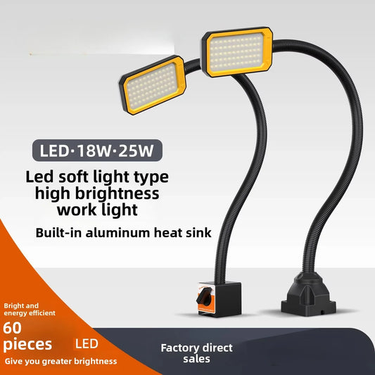 18W/25W LED Machine Tool Work Light With Strong Magnetic Extended 50-80cm flexiable Hose 24V/220V Lathe Punch MachineTable Lamp