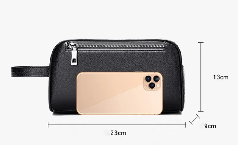 High Quality Genuine Leather Men Clutch Bags Fashion Business Clutches Card Pack Phone Coin Purses Travel Anti-theft Wallet Male