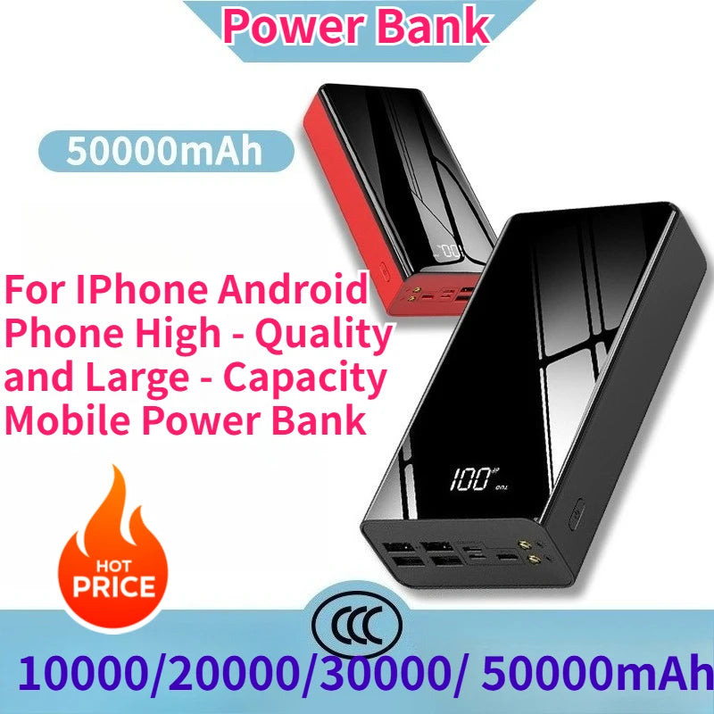 Power Bank 50000mAh 30000mAh 20000mAh 10000mAh for IPhone Android Phone High - Quality and Large - Capacity Mobile Power Bank
