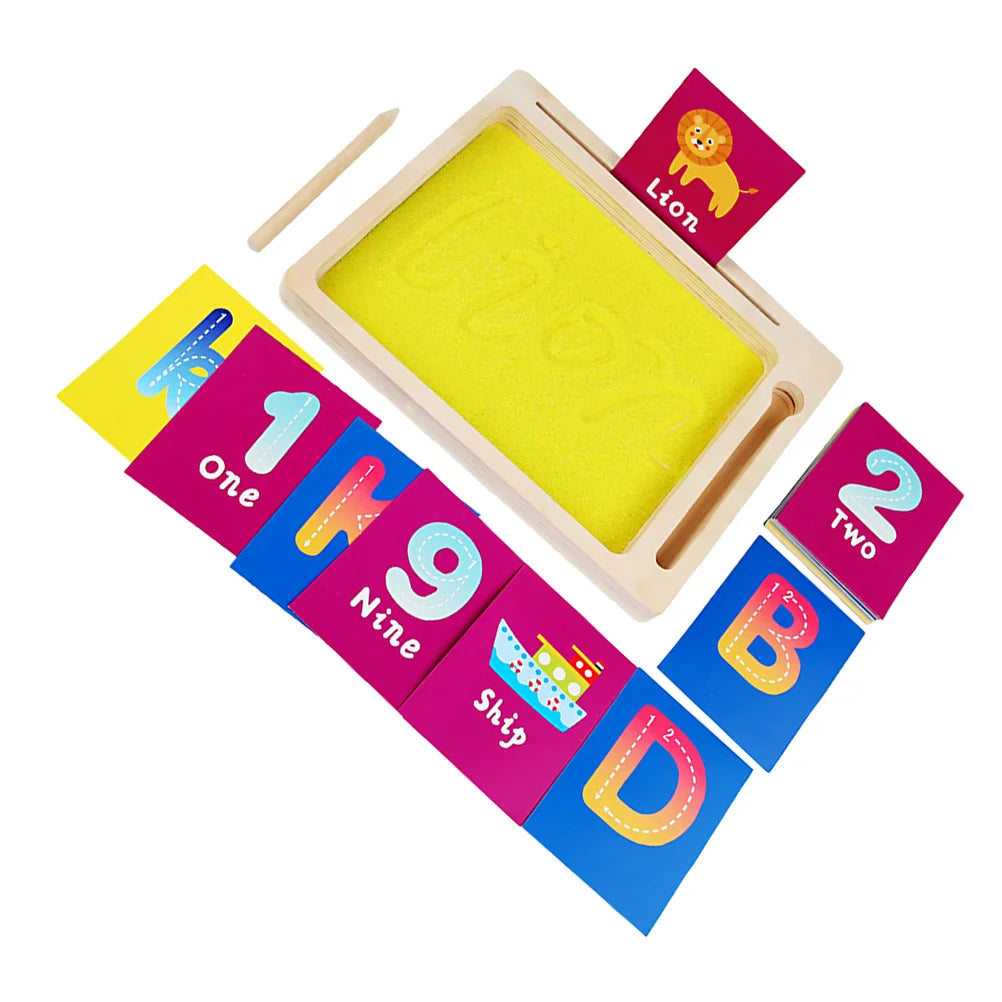Toddler Toys Sand Painting Set Letter Traying Alphabet Letters Sensory for Writing Wooden Learning Child