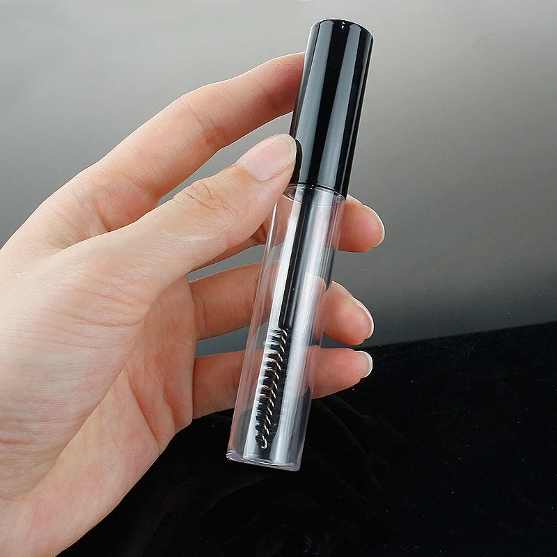 30-100sets 10ml Empty Mascara Tube Eyelash Cream Vial Liquid Bottle Portable Cosmetic Container with Black Cap Refillable Bottle
