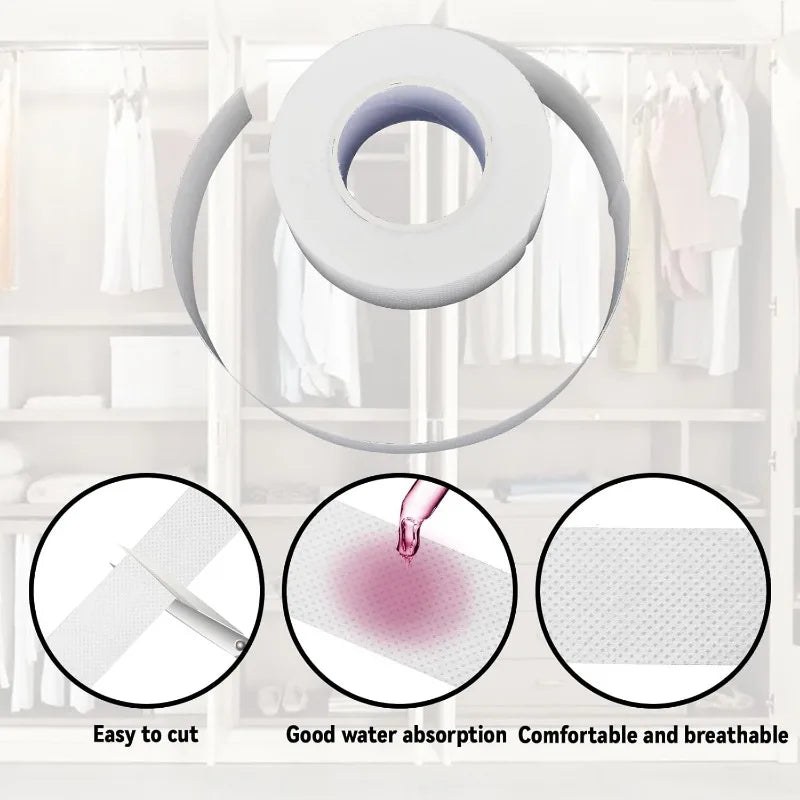 Sweat Uptake Collar Sticker Shirt Quickly Absorb Sweat Tape Clothing Anti Dirty Collar Stickers Hat Brim Cuttable Thin Patch