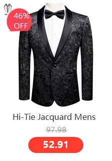 Hi-Tie Pure Black Silk Mens Shirts Plain Smooth Long Sleeve Formal Dress Blouse for Male Wedding Business Events Oversized Gift