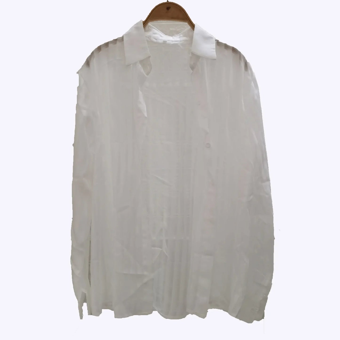 Mens Shirt Perspective Sexy  Large Print Long Sleeved Loose Casual Floral Shirt for Men