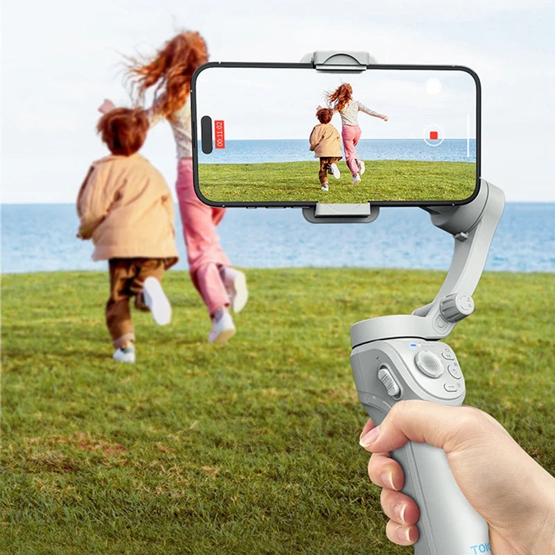TOKQI Cell Phone Face Tracking Anti-Shake Three-Axis Stabilizer Bracket Handheld Gimbal Smart Bracket