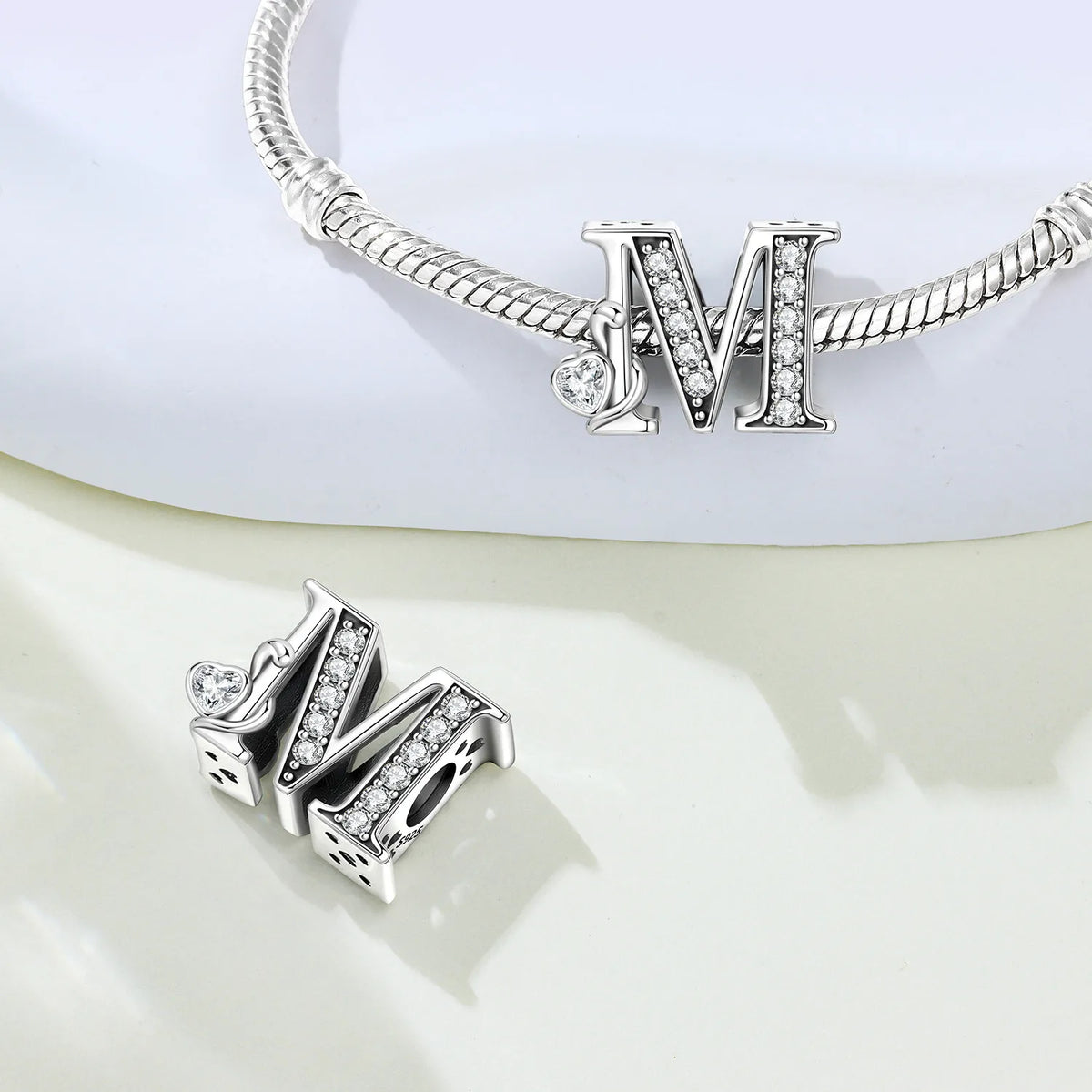 2026 New 925 Sterling Silver Zircon Scroll Grass Pattern 26 Letter Bead Charms for Women Fit DIY Bracelet Necklace Jewelry Gift