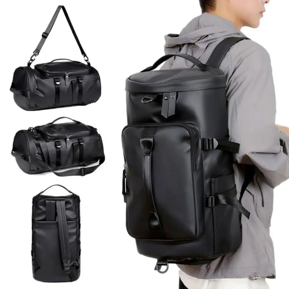 Large Capacity Sports Gym Bag Waterproof Multipurpose PU Leather Backpack Storage Pack Dry Wet Separation Travel Shoulder Bag