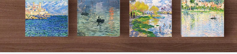 Pocket Notebook Famous Painting Van Gogh Monet Horizontal Line Coil Note Word Book Record Book Journal Diary Planner Stationery
