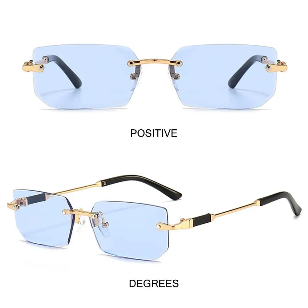 Trendy Rimless Rectangle Sunglasses Personalized Jelly Colored Frameless Sun Glasses Retro Shades Fashion Travel UV400 Eyewear
