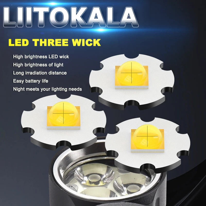 LiitoKala LF-536 LF-535 LED white laser Mini Flashlight 16340 700mAh Rechargeable Battery
