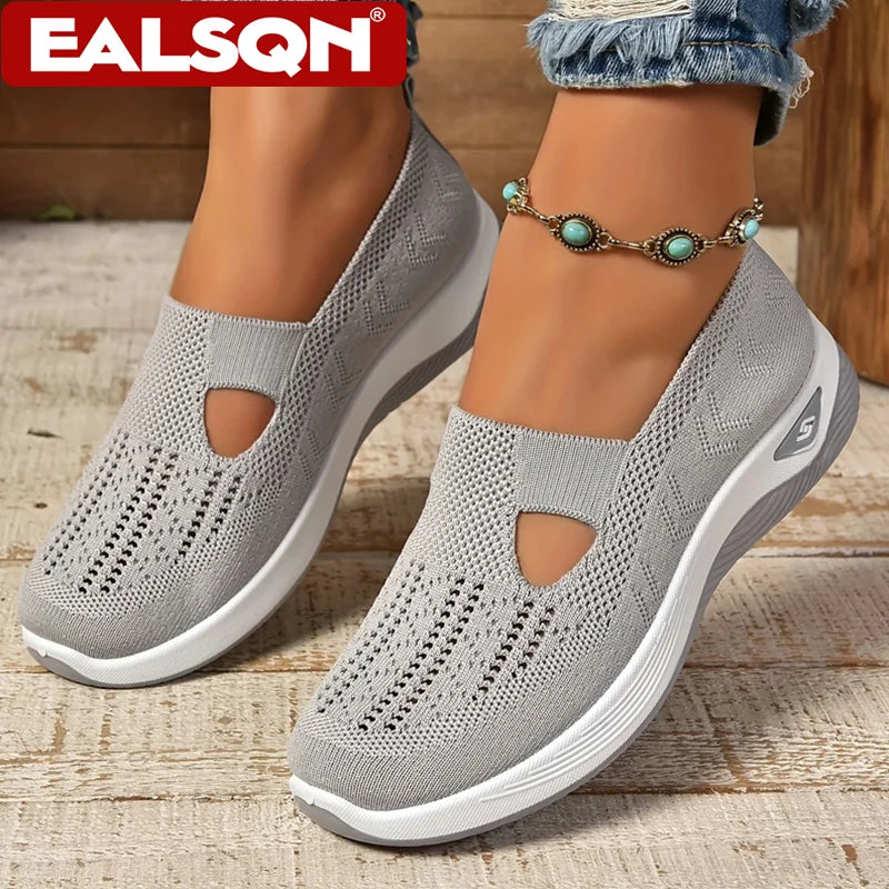 Women's Sneakers Breathable Slip on Walking Shoes Mesh Low Top Ladies Vulcanized shoes Soft Sole Lightweight Casual Shoes