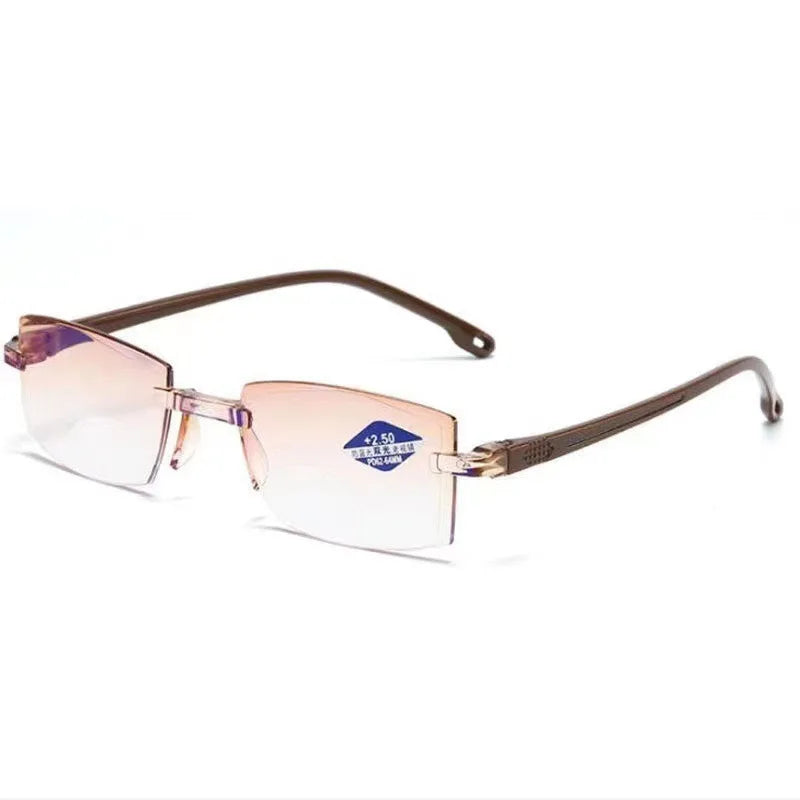 Intelligent Zoom Anti-blue Light Frameless Frame Cutting Edge Reading Glasses Men And Womean