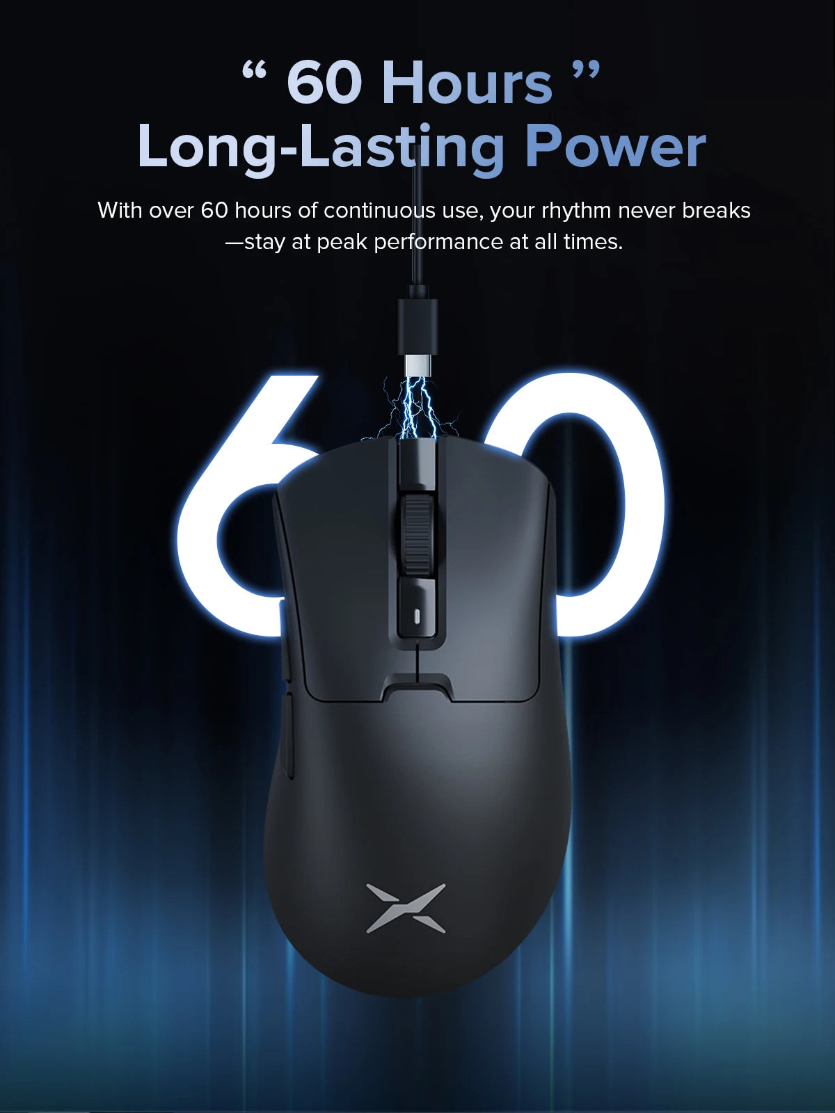 Delux M900 SE Wireless Gaming Mouse Ergonomic Mice PAW3311 12000DPI Lightweight 63g for Right Big Hands PC Laptop Gamer
