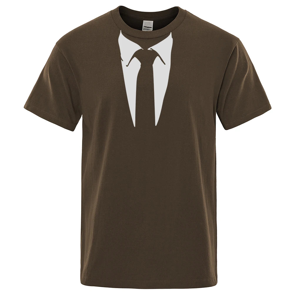 2024 New Summer Men T-shirt Homme Tees Retro Tie Funny T Shirt Man Streetwear Cotten Short Sleeve Top Tees Casual T-Shirts
