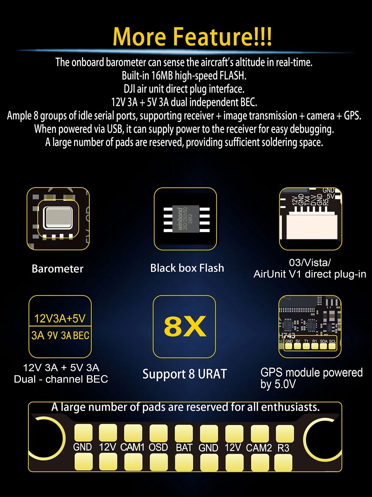 DAKEFPV H743 12S 120A stack ICM42688P H743 flight control FC Flight controller FPV stack for MARK4 13inch FPV Drone frame