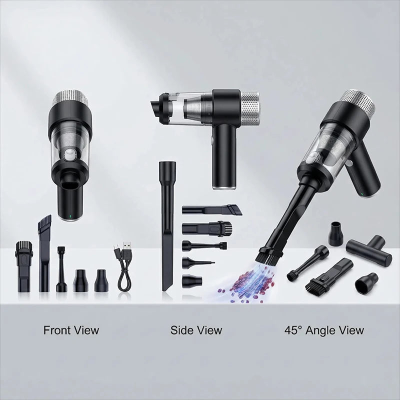 VYVYLABS 15000Pa Strong Suction Car Vacuum Cleaner with Led Lighting Rechargeable Wireless Cleaner Handheld Mini Car Cleaning