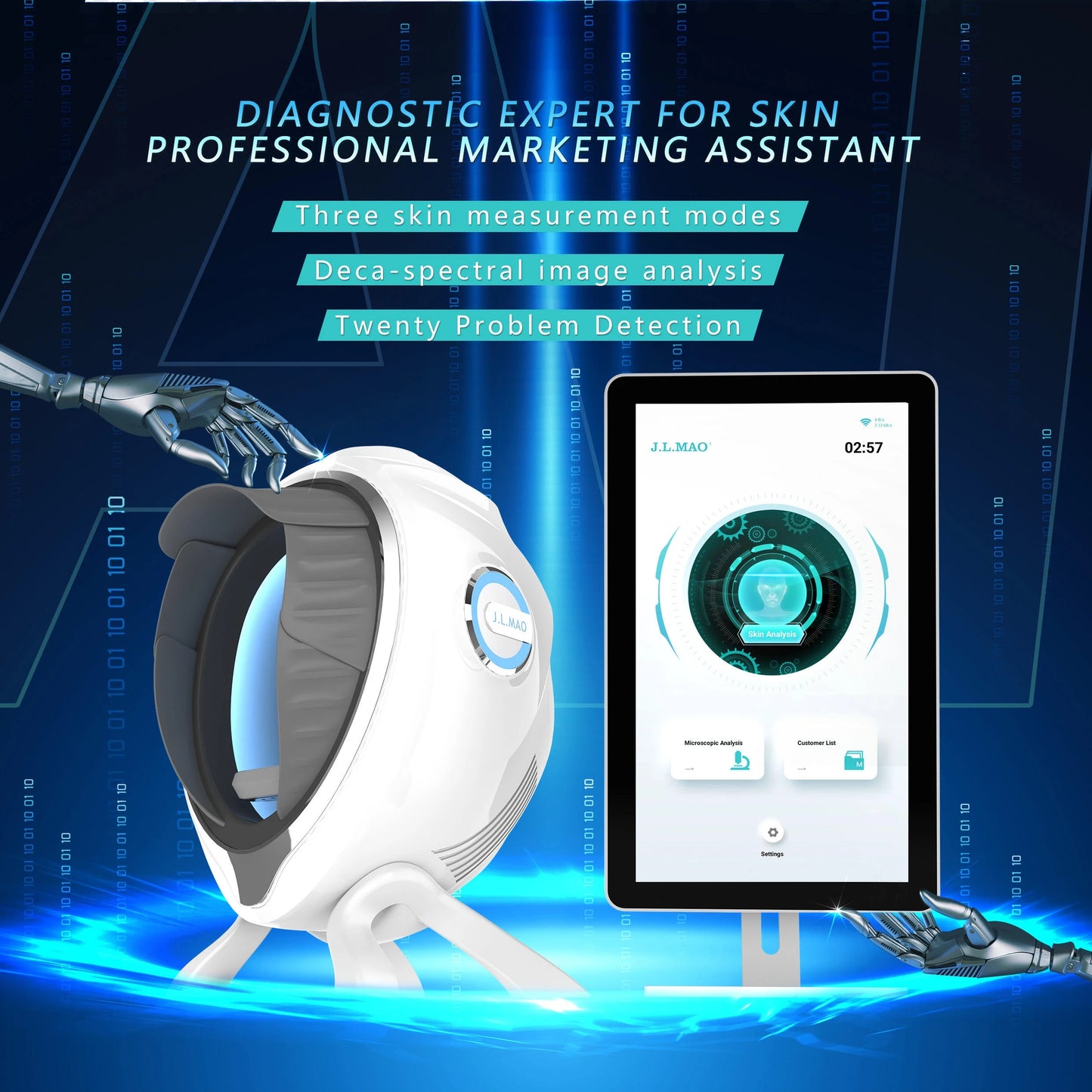 Esintelligent Scanner Skin Analyzer Device Facial Skin Analysis AI Skin Arrivals 3D Analyzer Facial Skin Test