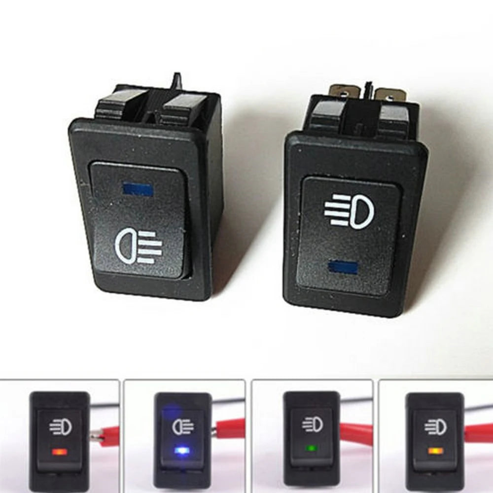 1 Pcs Rocker Switch ASW-17D LED Car Modification Fog Light Switch Warped Plate Boat Headlight 12VDC 35A DPST 4P With LED