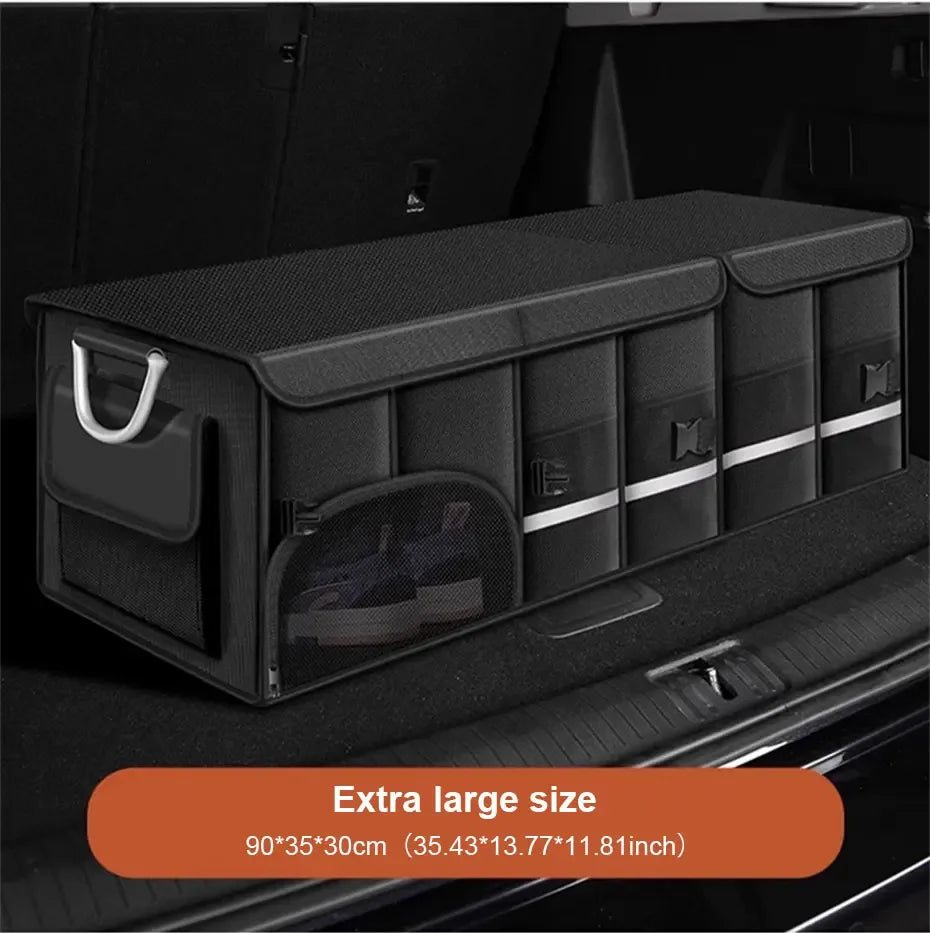 Foldable Trunk Storage Box Waterproof Oxford Cloth 110L Large-Capacity Car Organizer for Camping/Fishing Easy to Carry