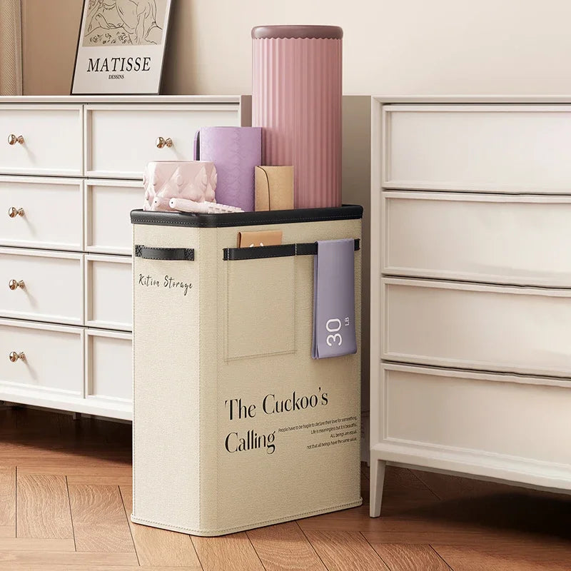 Foldable Fabric Storage Basket Yoga Storage Box Sundries Yoga Mat Organizing Home Sports Equipment Storage