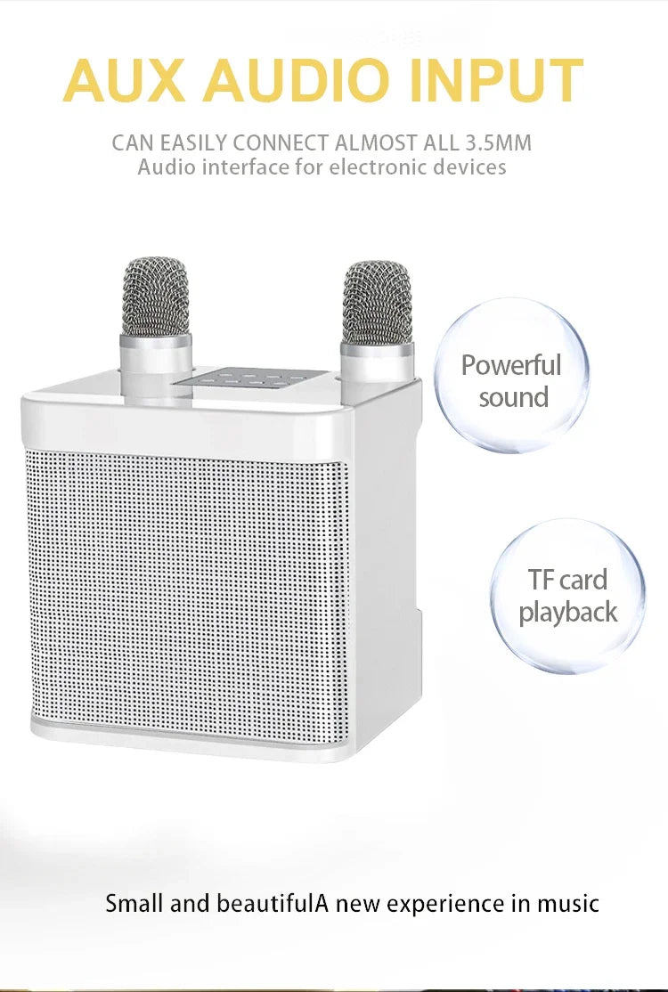 Karaoke Machine for Adults, Portable Bluetooth Speaker with 2 Wireless Microphones, Portable PA System for Big Party, Outdoor