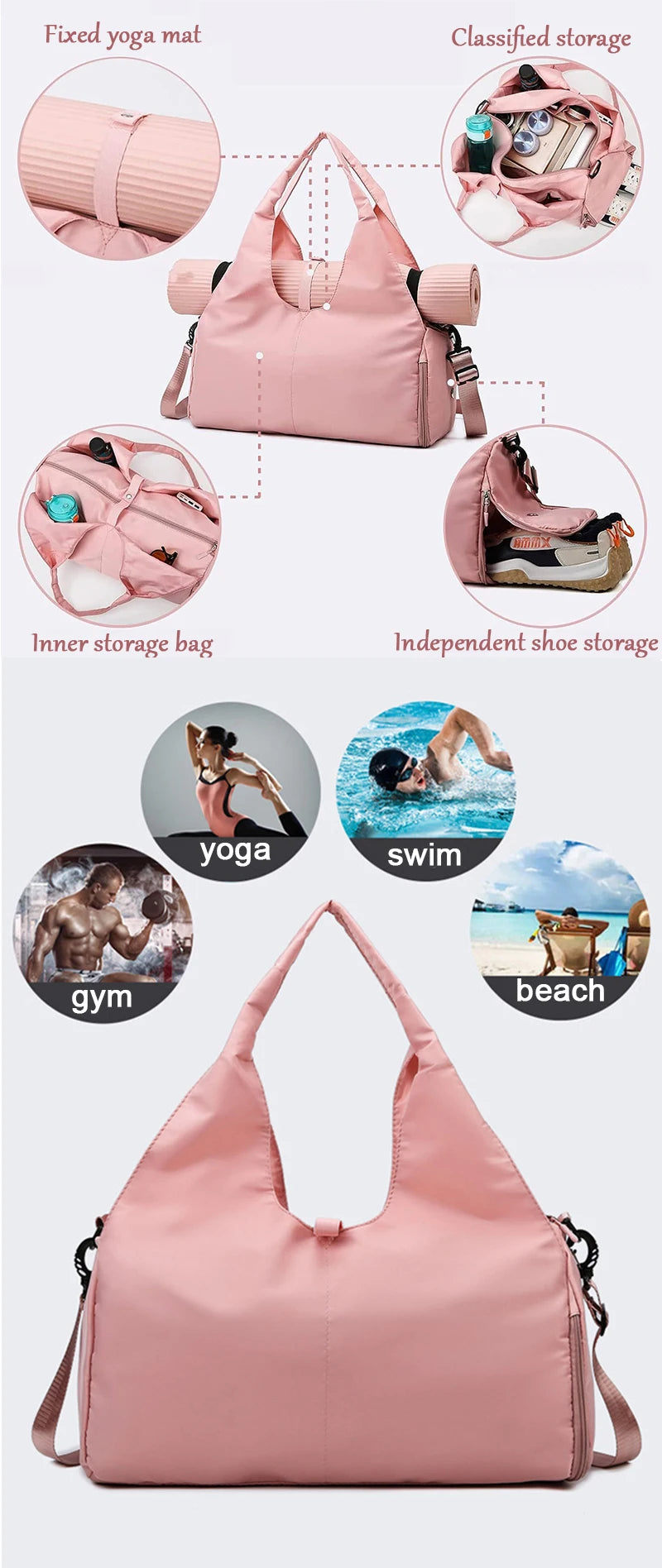 Yoga Mat Bag Gym Fitness Handbags for Women Men Training Sac De Sport Travel Gymtas Nylon Outdoor Sports Tas Sporttas