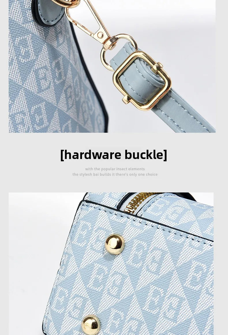 Women's Handbag, New Fashion Trend, Embossed Solid Color, Versatile Casual Shoulder and Crossbody Bag for Women