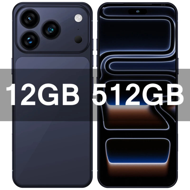 HOT i17 Pro Max Original 2026 7.0HD Global Edition Android 15 Smart Facial Function Dual Card 8000mAh Battery Recognition GG2
