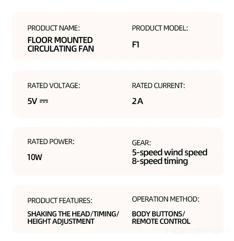 NEW 360 Circulation Quiet Powerful Floor Fan,Standing Smart Fans,with Remote Control Adjustable Height