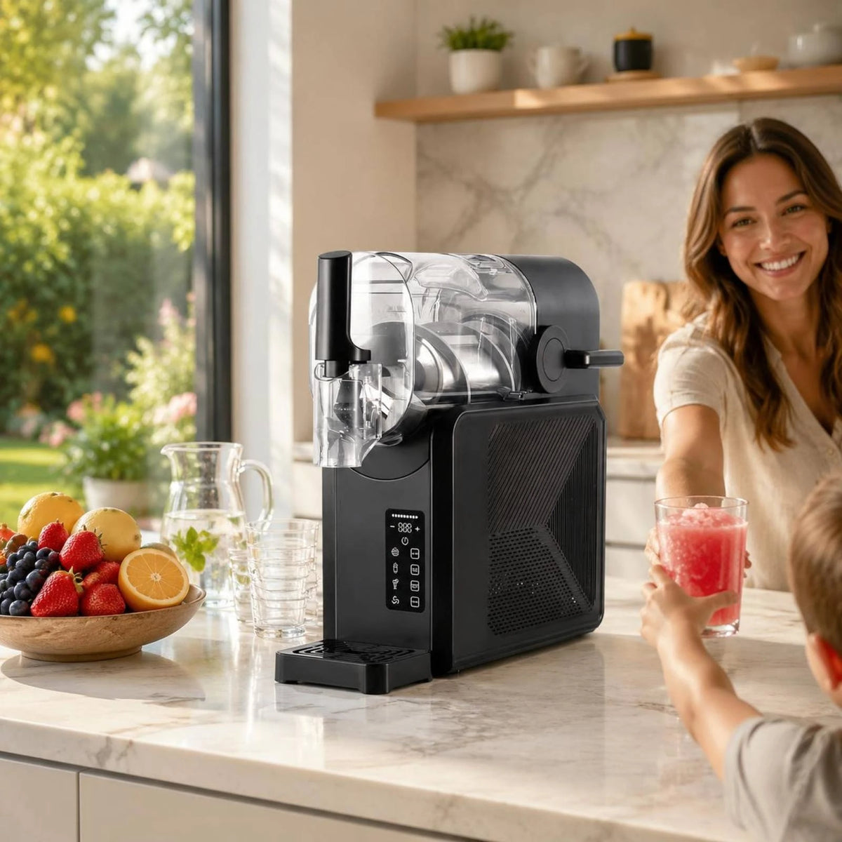 Slush Machine Countertop Slush Drink Creator Chilled Drink Machine Self-Cleaning Chilled Beverage Creator Rapid Cooling