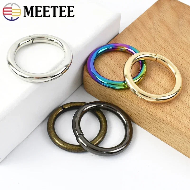 5Pcs 13-50mm Metal O Ring Buckles for Bag Strap Circle Connector Clasp Dog Collar Belt Buckle Chain Hooks Loop DIY Accessories