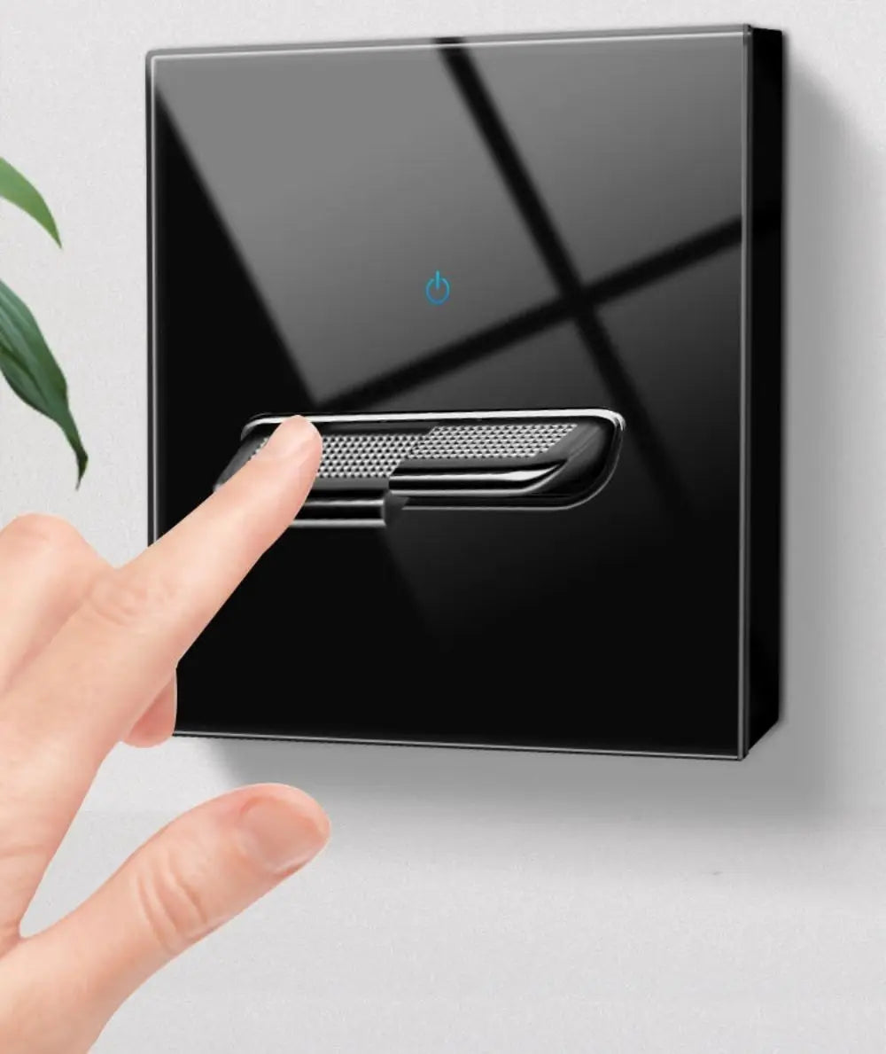 Glass Panel Wall Switch LED European 16a Socket Retro Toggle Light Switch EU UK Standard 2way Socket 1-4gang USB Home Decoration