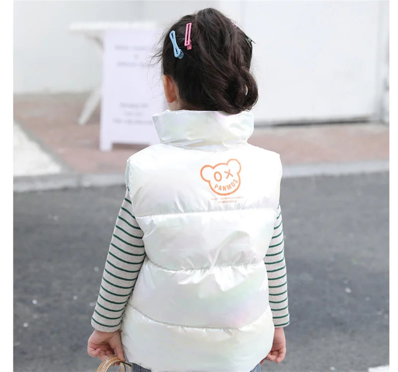 Kids Down Cotton Vest 2024 New Autumn Winter Girls Boys Fashion Warm Waistcoats No-wash Outerwear 3-10 Years Children Clothes