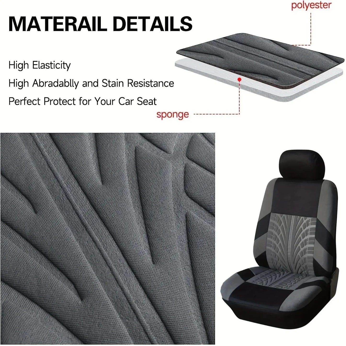 Car Seat Covers Full Set Front Split Rear Bench For Car Universal Cloth SUV Sedan Van Automotive Interior Covers Car Seat Cover