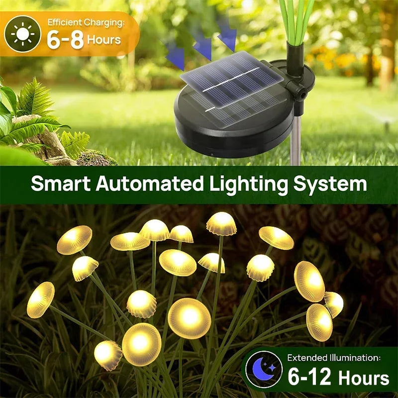 6-heads Solar LED Jellyfish Sway Lights Garden Decor Waterproof Outdoor Solar Pathway Light for Patio Balcony Yard Flowerbed