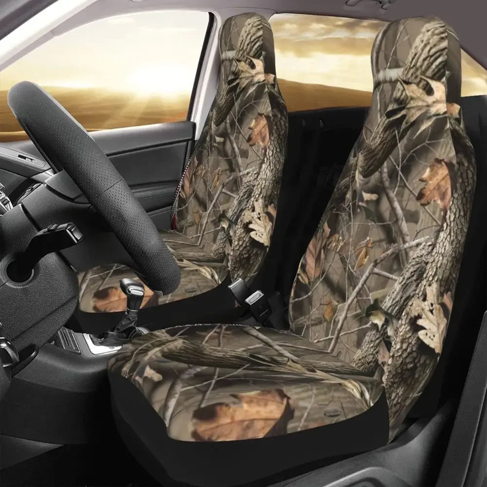 Camouflage Hunting Universal Car Seat Cover Four Seasons For SUV Tree Car Seat Covers Fiber Seat Protector