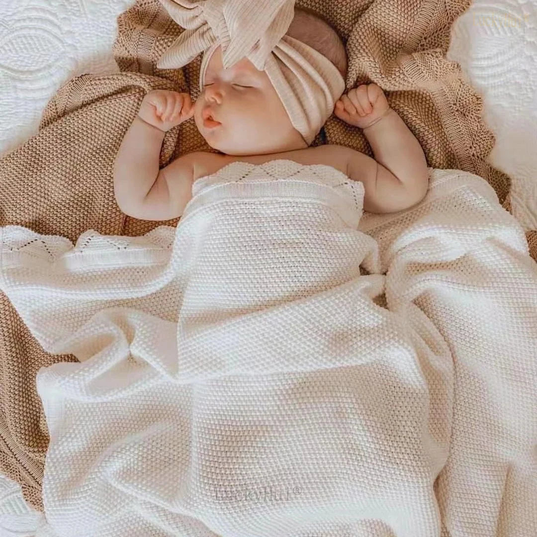 Knitted Baby Blankets Newborn Swaddle Wrap Throw Blanket Nordic Cotton Soft Baby Stroller Crib Blanket Nursery Bedding Quilt