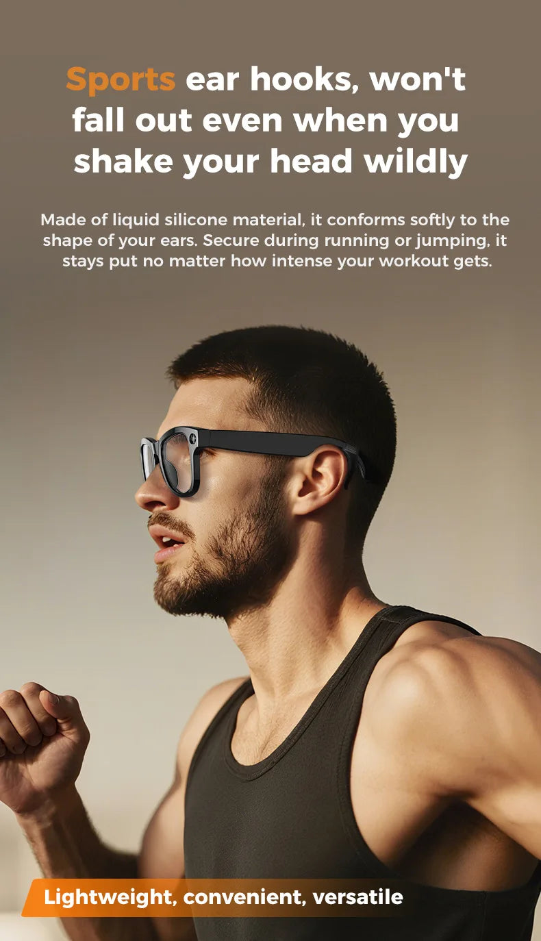 AI Smart Glasses M02Ultra with Charging Case - 800MP Camera, Object Recognition, Translation, WiFi, Navigation, Recording