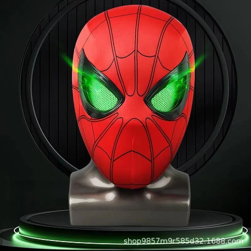 Spiderman Mascara Headgear Cosplay Moving Eyes Electronic Mask Spider Man Remote Control Elastic Toys For Adults Kids Gifts