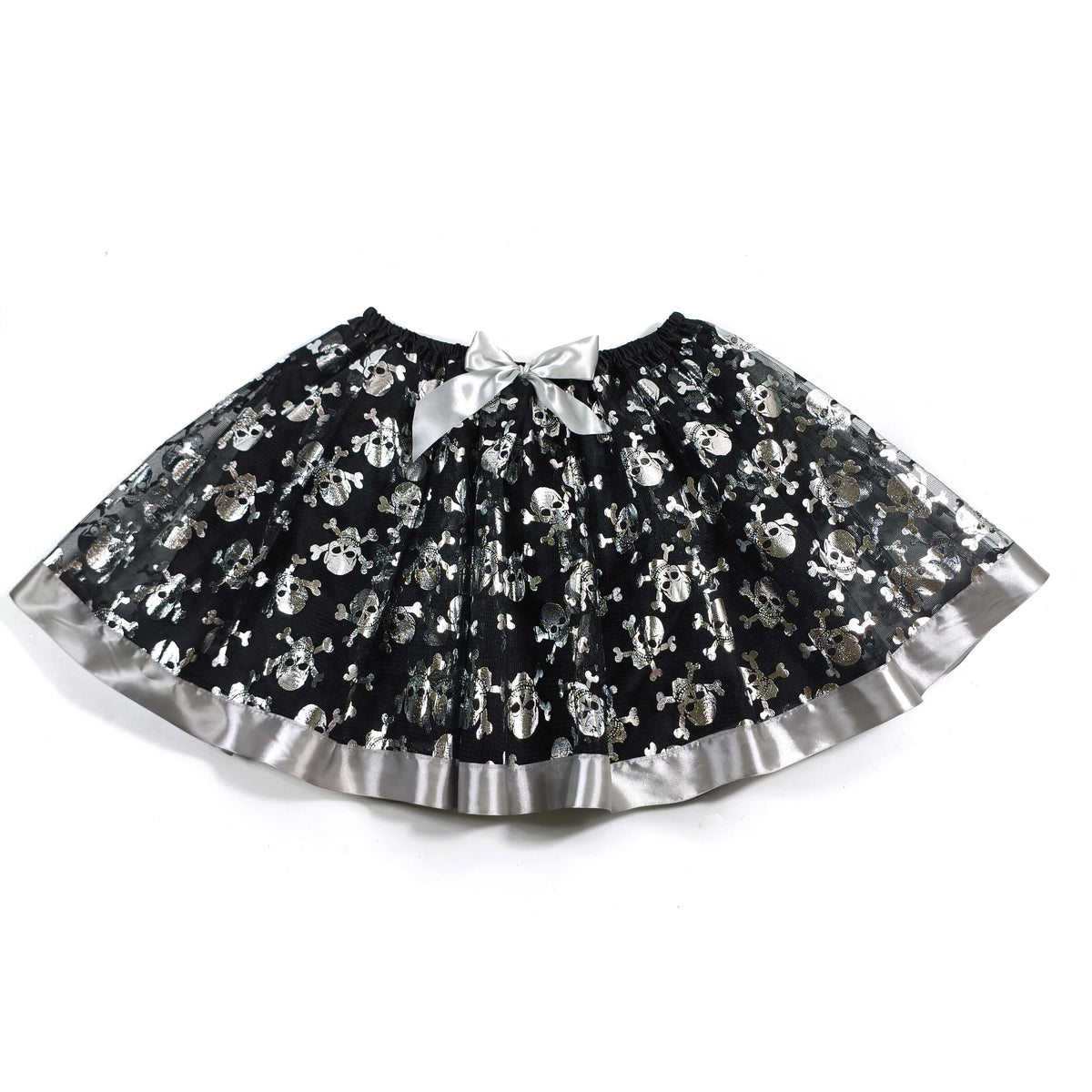 Halloween Adults Tulle Skirt Adorned with bats pumpkins stars this orange tulle skirt has a black bow waist  trim