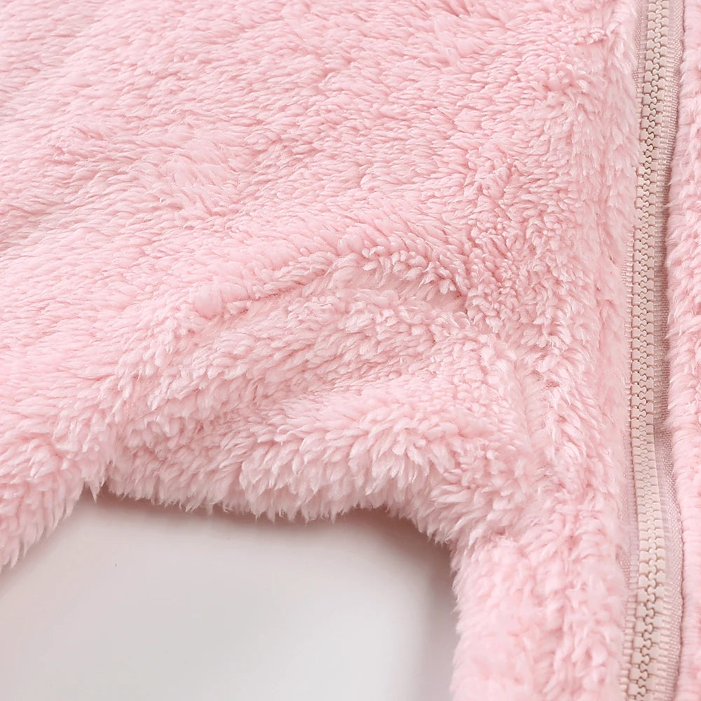 2025 Winter Thicken Fleece Newborn Baby Romper Soild Cotton Hoodies Infant Girl Onesie Toddler Boy Jumpsuits Warm Casual Outfits