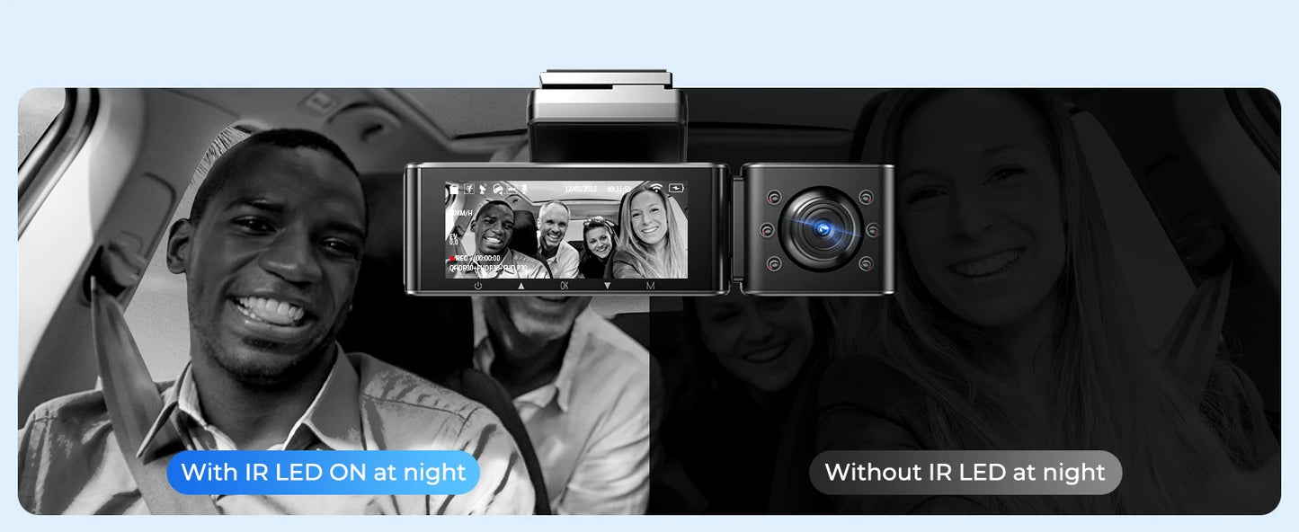 AZDOME M550 Pro Dash Cam 4K+1080P Built-in GPS 5G WiFi 3.19" IPS Screen Camera for Cars IR Night Vision 24H Parking Mode